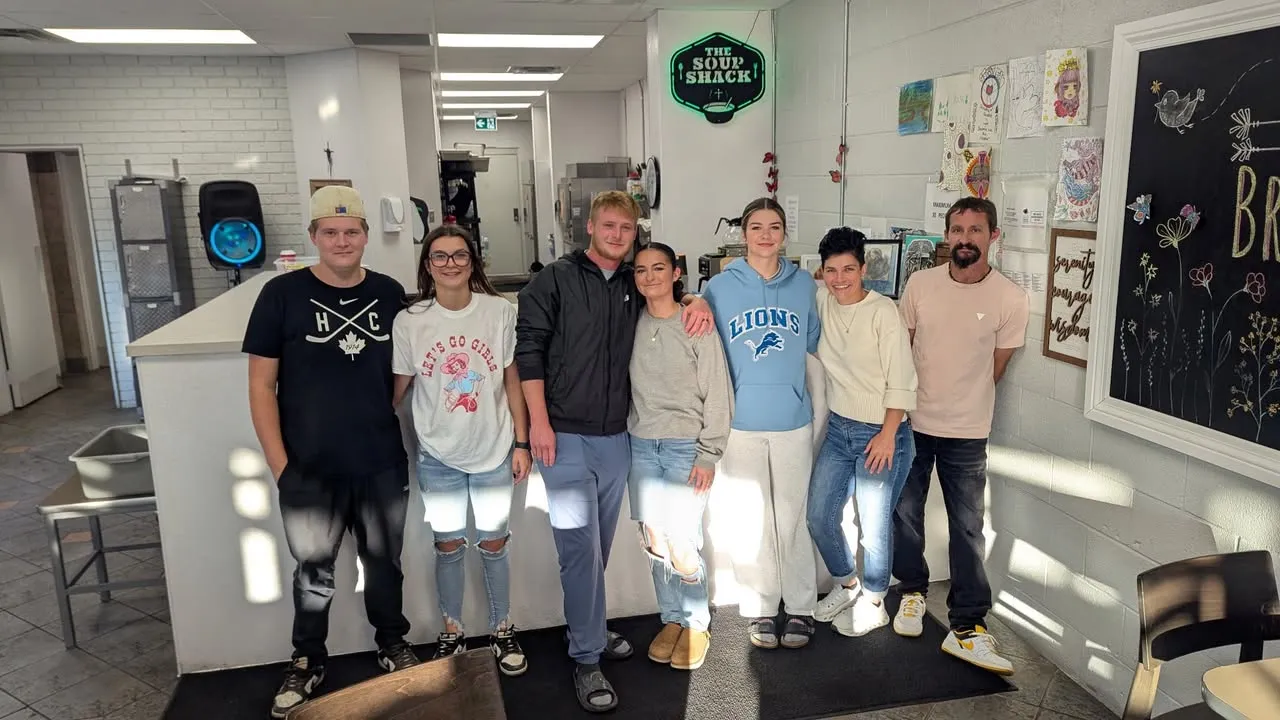 Donated bread on a rack